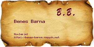 Benes Barna névjegykártya